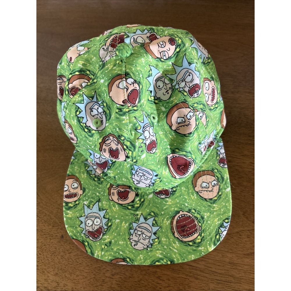 Rick And Morty‎ Baseball Cap Hat  Snapback Green All Over Print Adult Swim